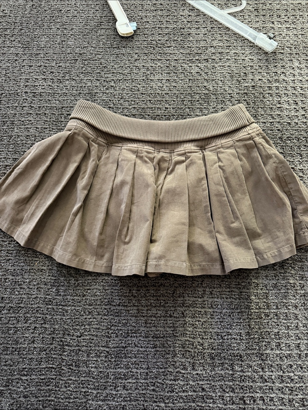 Anthropologie Pleated Mini Skirt in Taupe